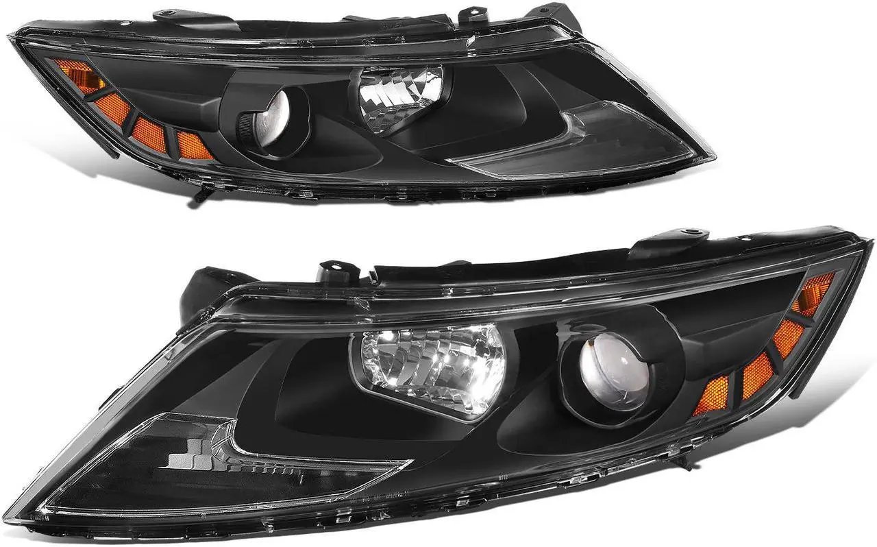 Main image of For 11-13 Optima Non-Hybrid Factory Style Black Housing Amber Corner Projector Headlight Lamps 12 2012
