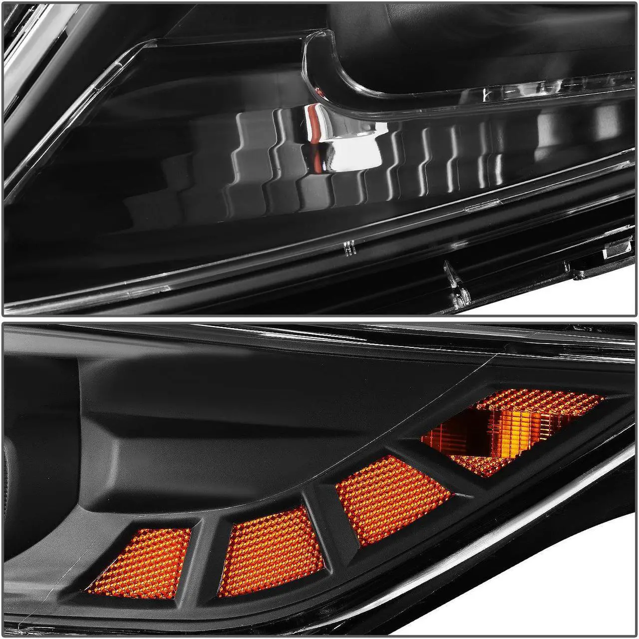 Alt view image 4 of 7 - For 11-13 Optima Non-Hybrid Factory Style Black Housing Amber Corner Projector Headlight Lamps 12 2012