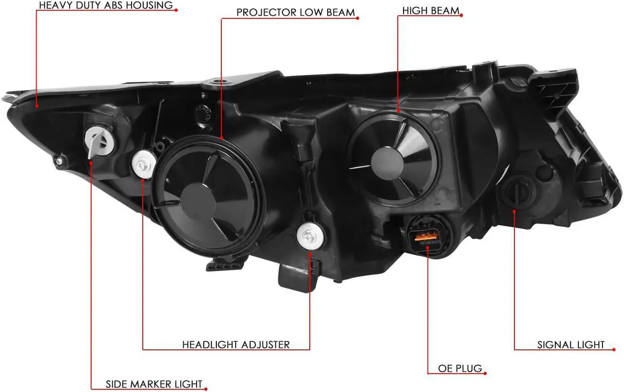 Alt view image 6 of 7 - For 11-13 Optima Non-Hybrid Factory Style Black Housing Amber Corner Projector Headlight Lamps 12 2012