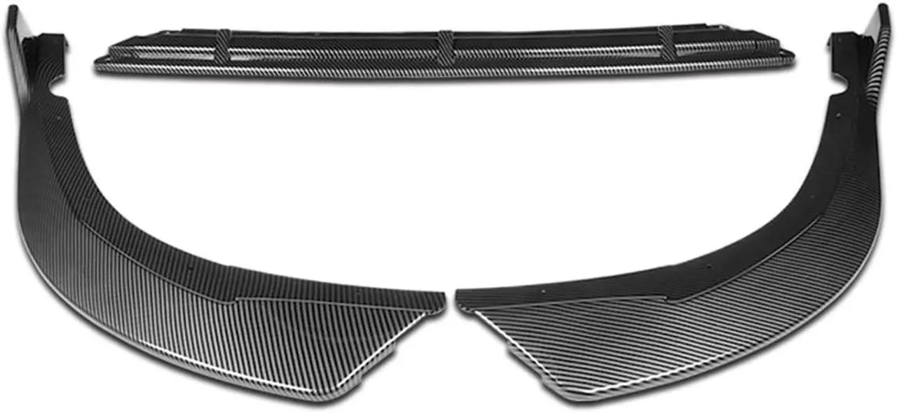 Alt view image 2 of 5 - For 2016 to 2018 Optima S SX SXL 3Pcs Carbon Fiber Look STP-Style Car Front Bumper Lip Guard Body Kit 17