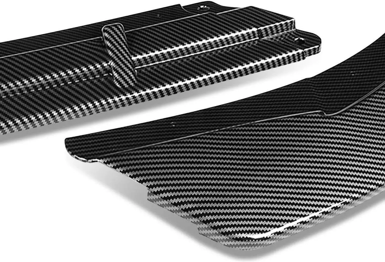 Alt view image 3 of 5 - For 2016 to 2018 Optima S SX SXL 3Pcs Carbon Fiber Look STP-Style Car Front Bumper Lip Guard Body Kit 17