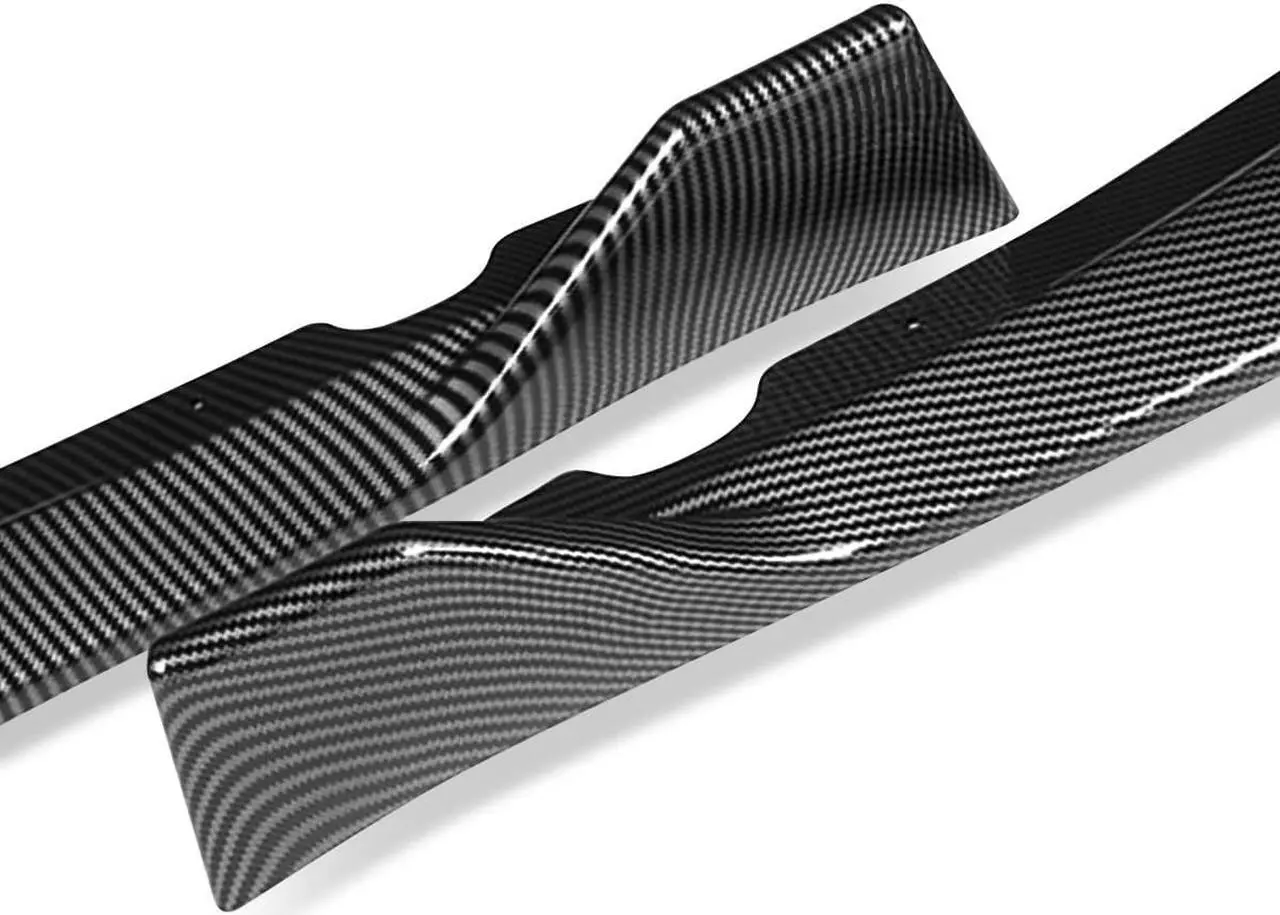 Alt view image 4 of 5 - For 2016 to 2018 Optima S SX SXL 3Pcs Carbon Fiber Look STP-Style Car Front Bumper Lip Guard Body Kit 17