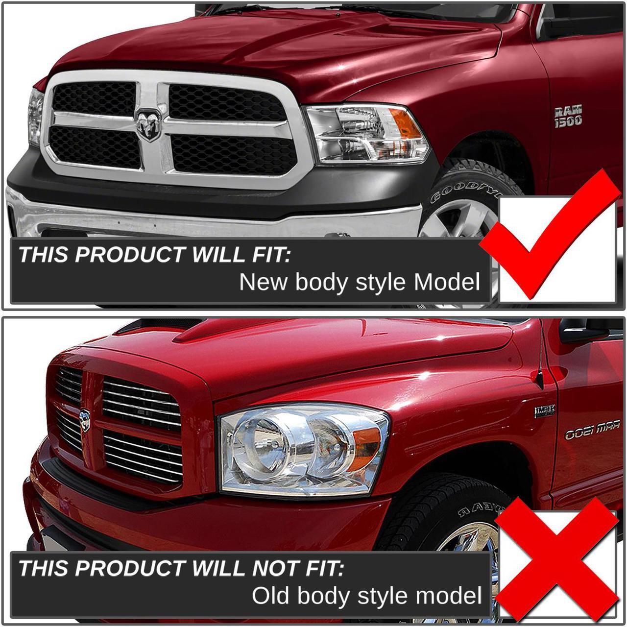 Alt view image 6 of 7 - DNA Motoring HL-OH-DR09QUA-CH-AM For 2009 to 2018 Dodge Ram Truck 1500 2500 3500 Pair Headlight Chrome Housing Amber Corner Headamp - 4th Gen 10 11 12 13 14 15 16