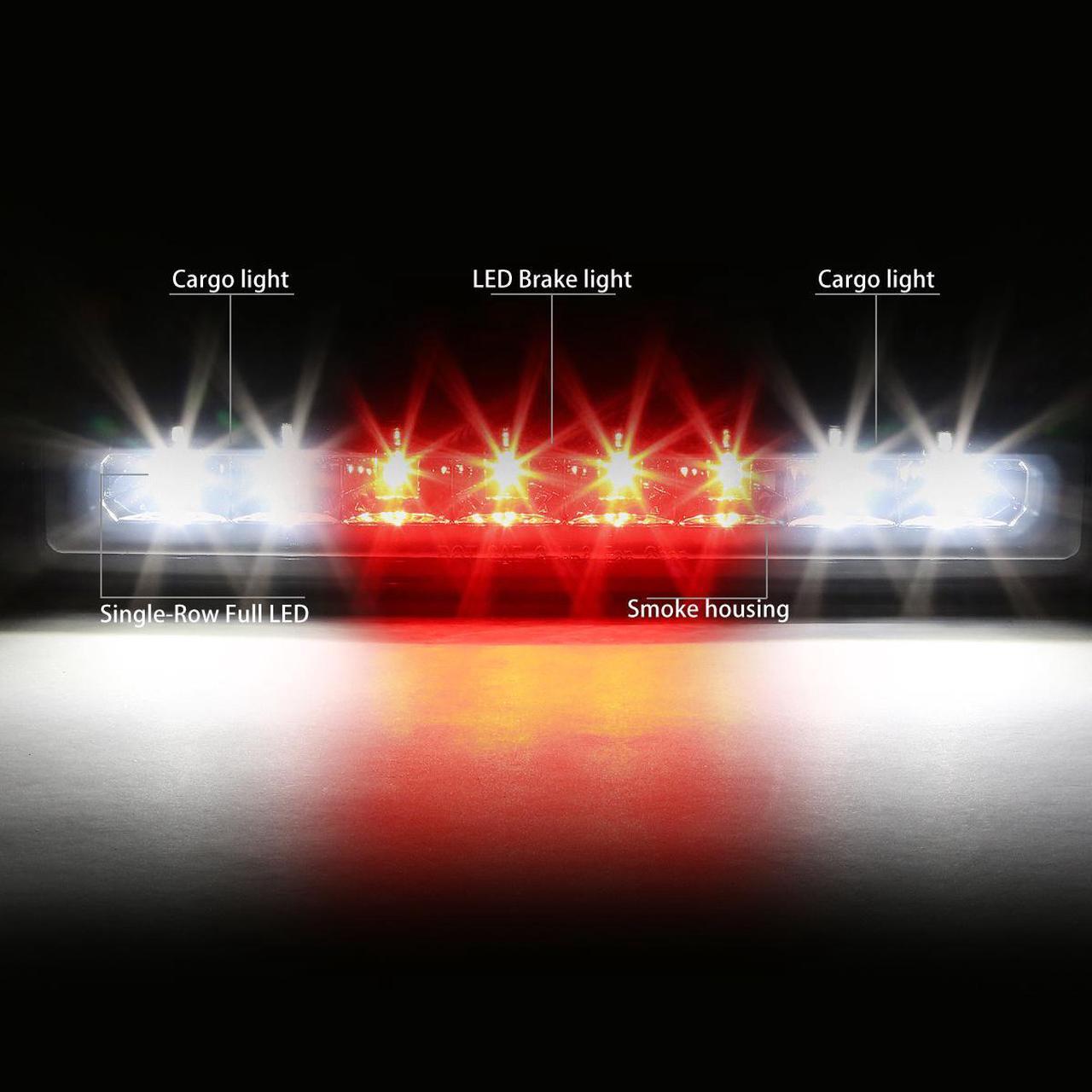 Alt view image 2 of 6 - DNA Motoring 3BL-DKT07-LED-SM For 1997 to 2010 Dodge Dakota Rear LED 3rd Third Tail Brake Light w/Cargo Lamp Smoked Housing 98 99 00 01 02 03 04 05 06 07 08 09
