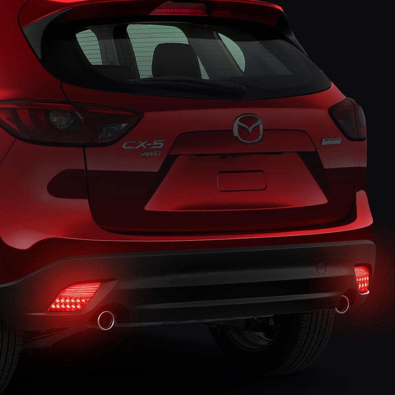 Alt view image 5 of 5 - DNA Motoring FRL-CX5-LED-RD For 2013 to 2016 Mazda CX5 Pair Rear Bumper LED Reflector Tail Brake Fog Lights (Red Housing) 14 15