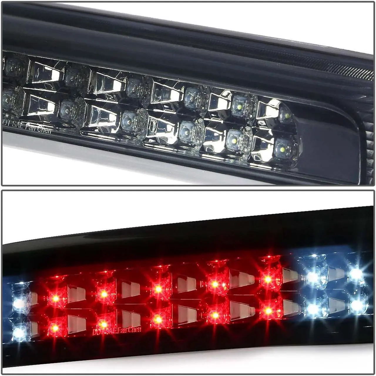 Alt view image 3 of 7 - For 2007 to 2018 Toyota Tundra Dual Row LED 3rd Third Tail Brake Light Rear Stop Cargo Lamp Smoked Housing 08 09 10 11 12 13 14 15 16 17