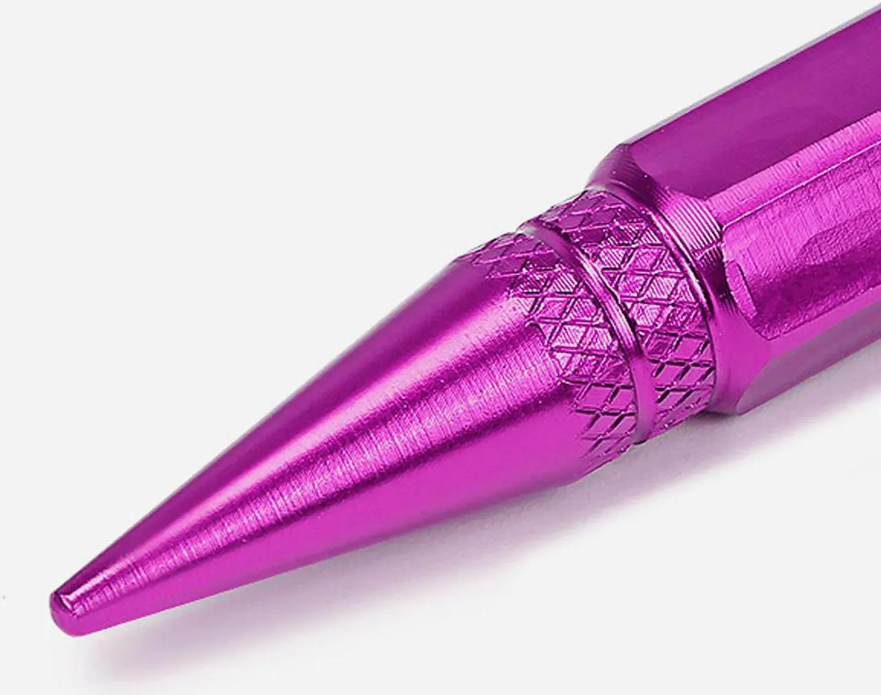 Alt view image 4 of 5 - DNA Motoring VCAP-ZTL-9006-PP 60mm Anodized Aluminum Spike Style Purple Tire Valve Stem Caps (Pack of 4)