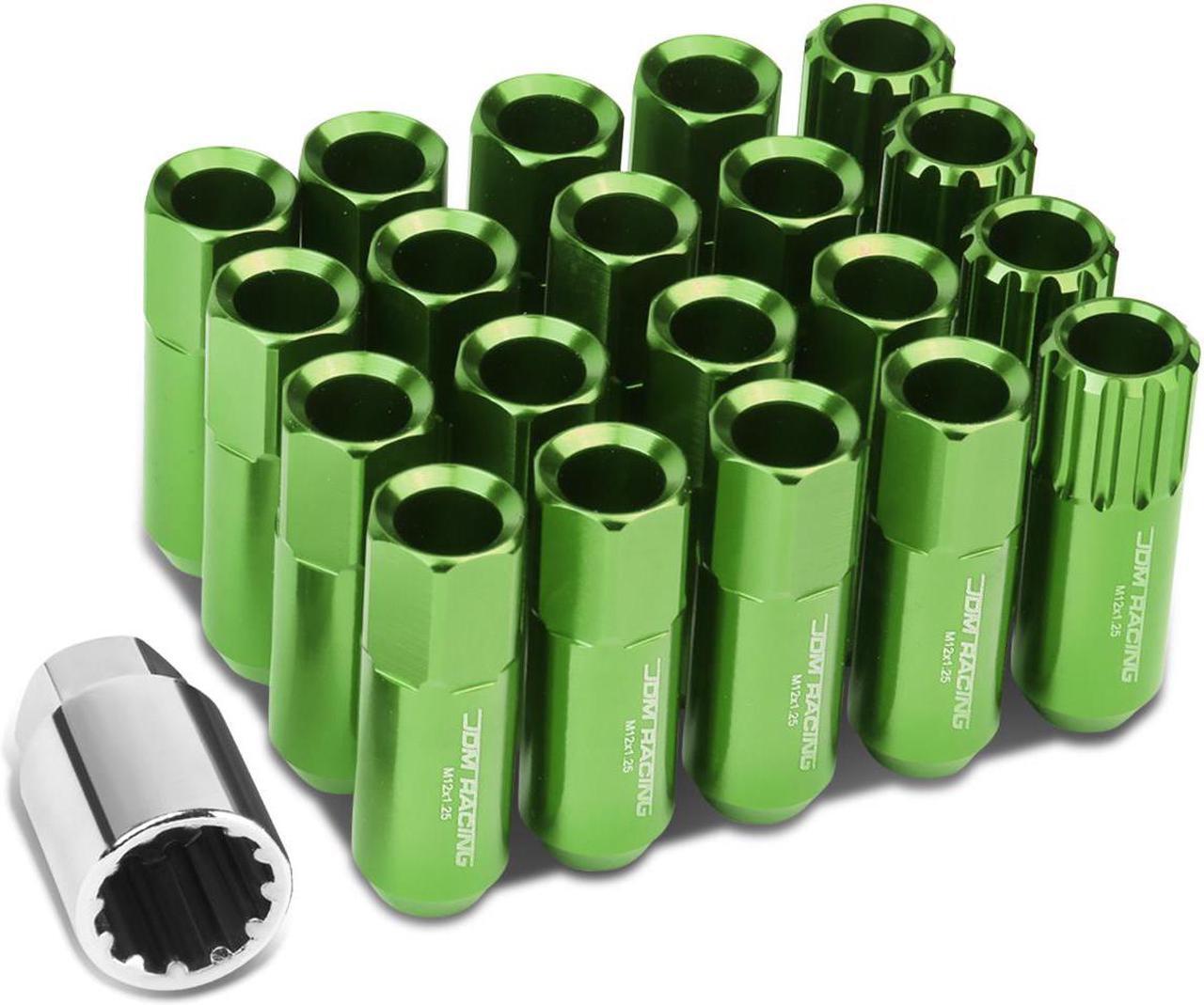 Main image of DNA Motoring LN-ZTL-9023-125-GN 16 Piece M12 x 1.25 Aluminum Alloy Wheel Lug Nuts + 4 x Lock Nut + 1 x Lock Nut Key (Green)