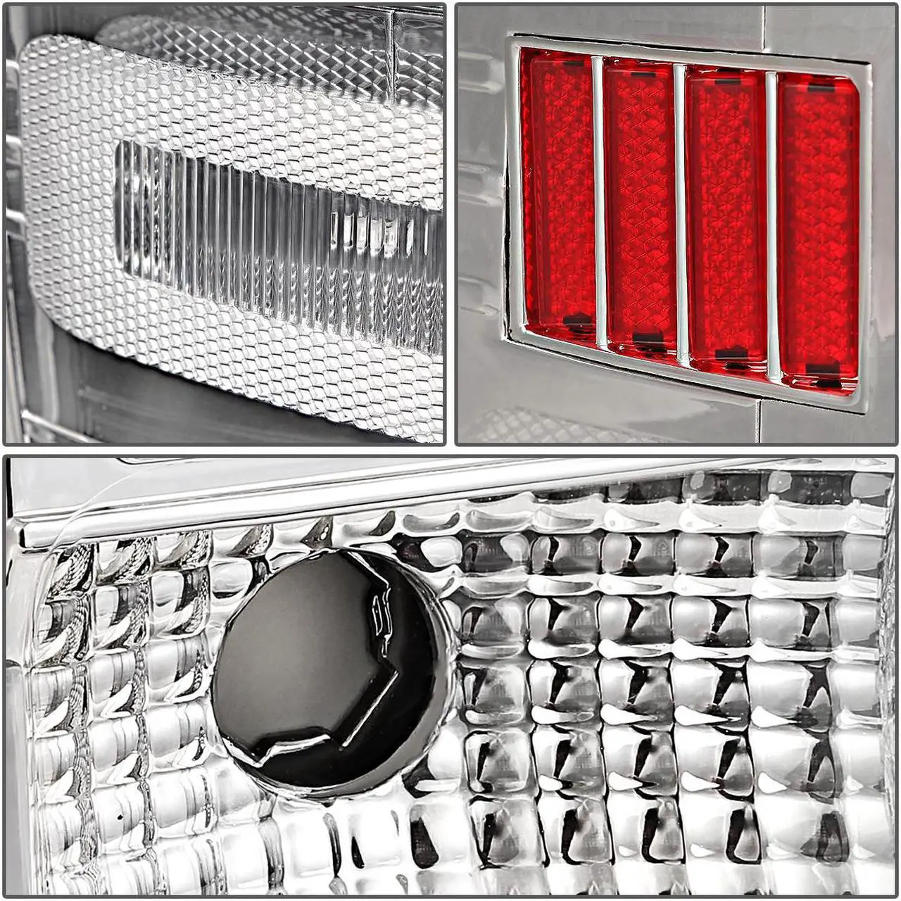 Alt view image 5 of 7 - DNA Motoring TL-CSIL15-LED-RD3D-CH-CL For 2014-2019 Chevy Silverado / GMC Sierra 1500 2500 3500 HD Red 3D LED Light Bar Tail Lights ( Chrome Housing Clear lens )