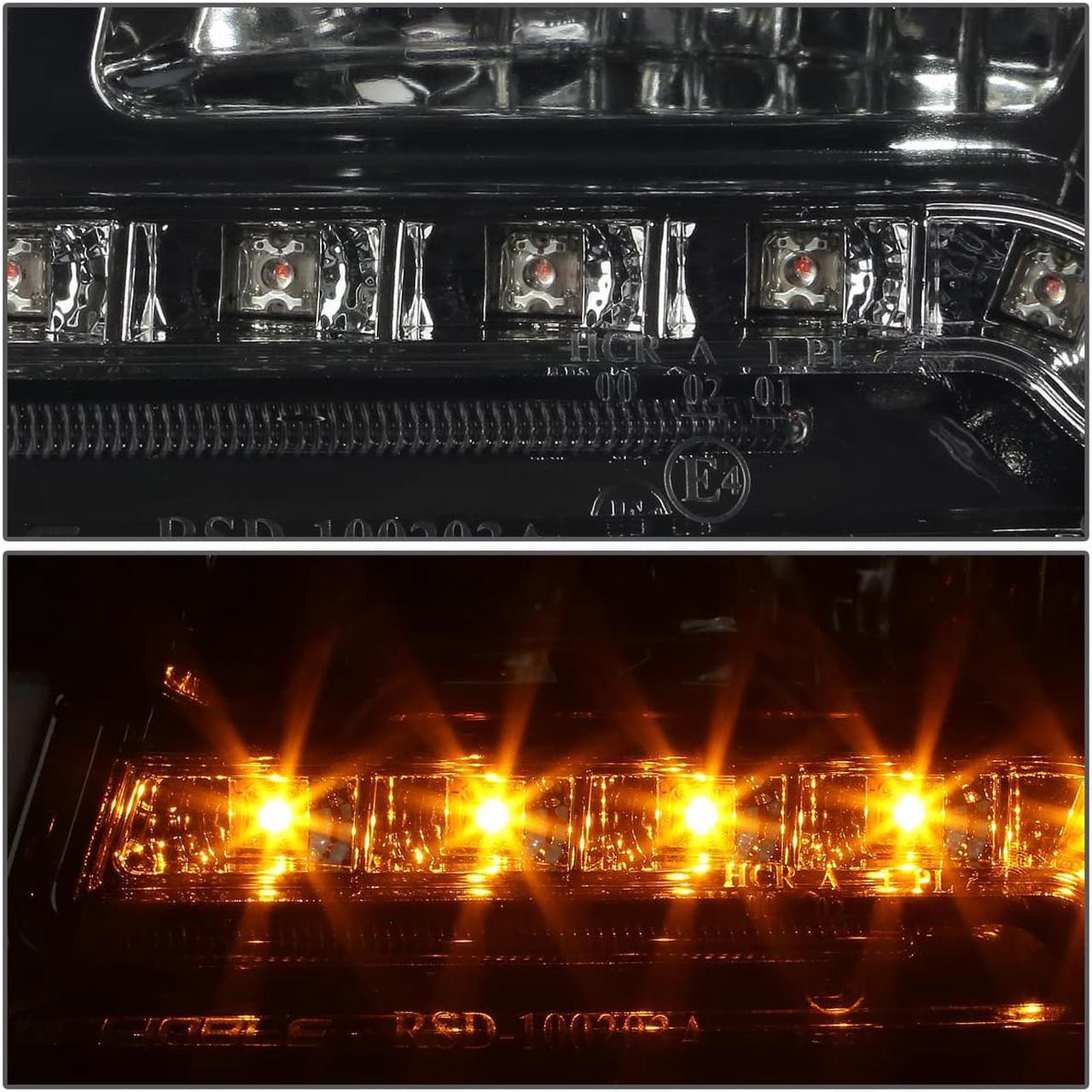 Alt view image 3 of 7 - DNA Motoring HL-HPL-DRL-A402-SM For 2002 to 2005 Audi A4/A4 Quattro B6 Amber LED Turn Signal Strip Projector HeadLight Smoked Housing Headlamp 03 04 Left + Right