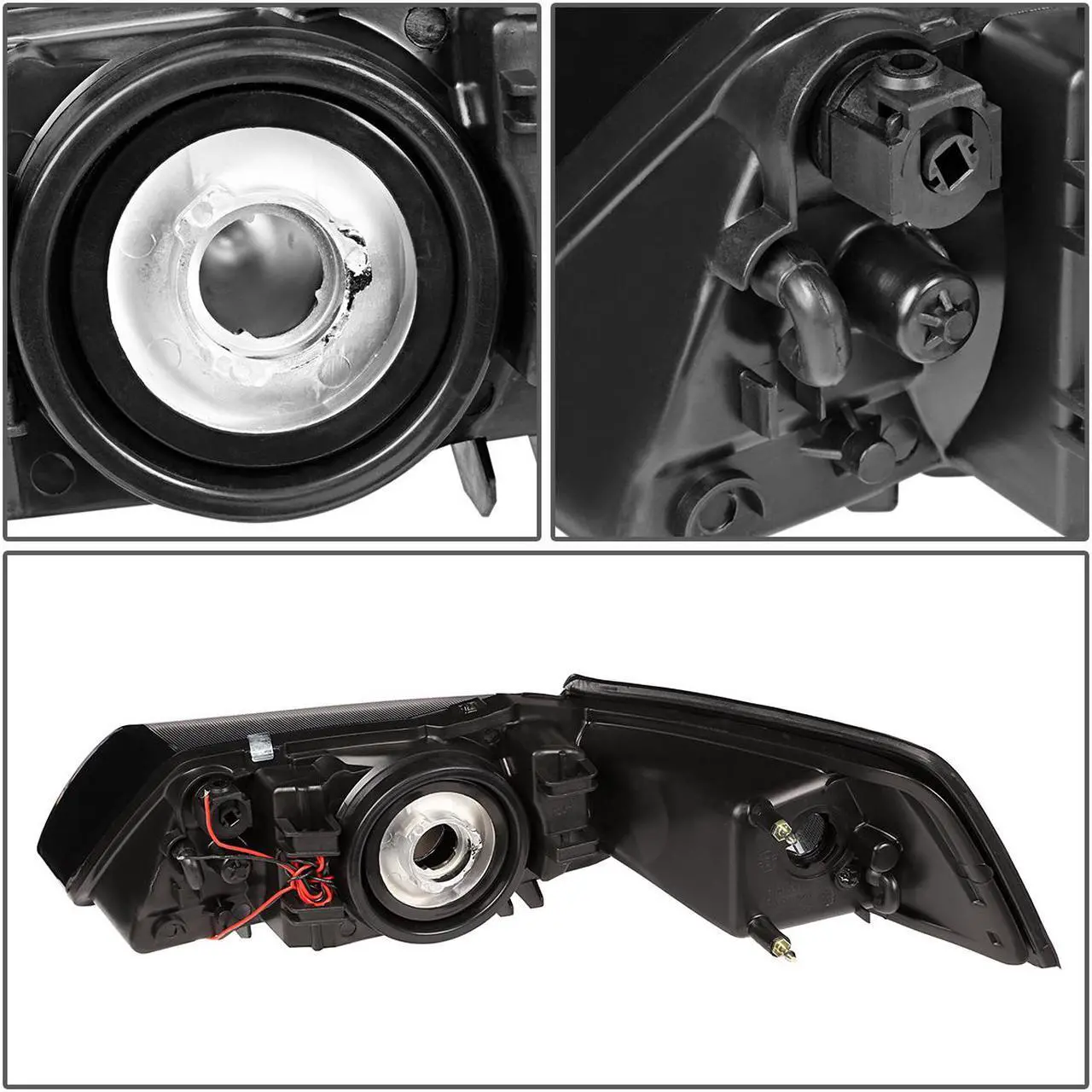 Alt view image 6 of 7 - DNA Motoring HL-LB-FM99-BK-CL1 For 1999 to 2004 Ford Mustang LED Daytime Running Light Bar Headlight Black Housing Clear Corner Headlamp 00 01 02 03 Left + Right