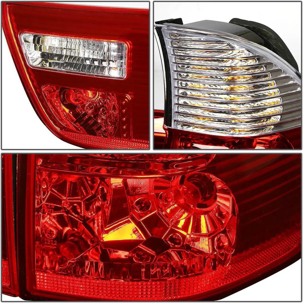 Alt view image 3 of 5 - DNA Motoring TL-E53X500-CL-RD For 2000 to 2006 BMW E53 X5 Pair of Chrome Housing Red Rear Tail Brake+Corner Signal Light 01 02 03 04 05
