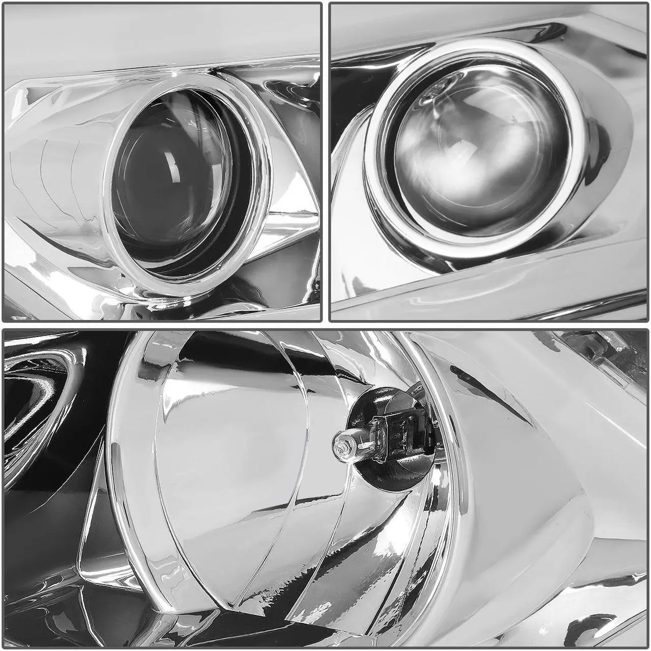 Alt view image 5 of 7 - DNA Motoring HL-HPL-CSIL07-G2-CH-AM For 2007 to 2014 Chevy Silverado Dual LED DRL Strip Projector Headlight Chrome Housing Amber Side Headlamp 08 09 10 11 12 13 1500 2500 3500