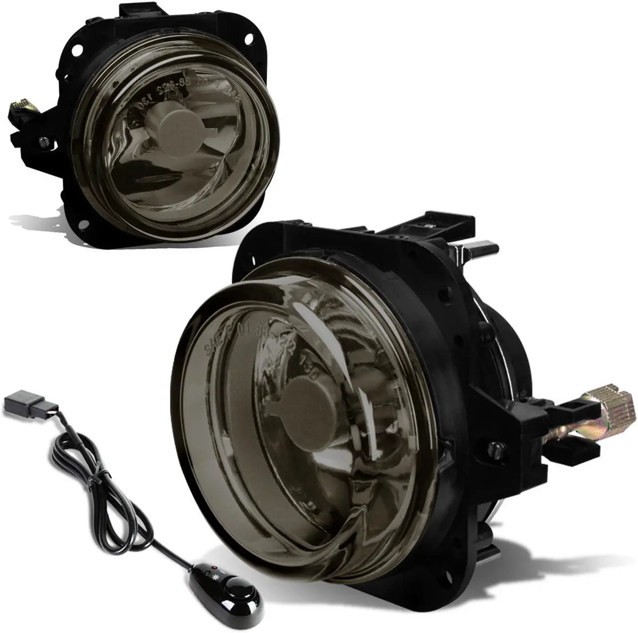 Main image of DNA Motoring FL-ZTL-219-SM For 2002 to 2008 Mitsubishi Eclipse/Galant Pair Bumper Driving Fog Light Lamp+Switch Smoked Lens 03 04 05 06 07