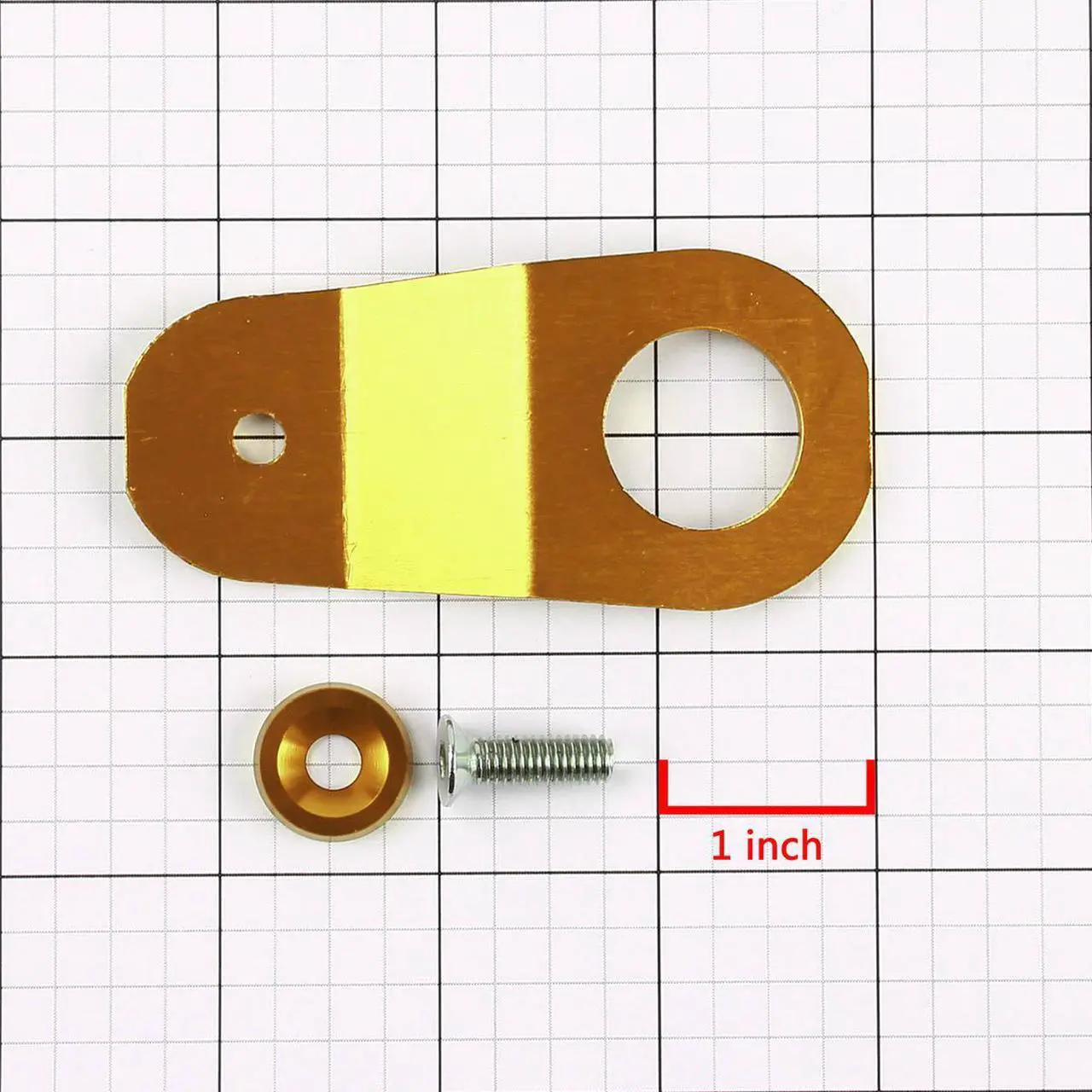 Alt view image 7 of 7 - DNA Motoring RAH-EK-GD GOLD CNC BILLET ALUMINUM RADIATOR STAY MOUNTING BRACKET+WASHER KIT FOR EK DC S2K