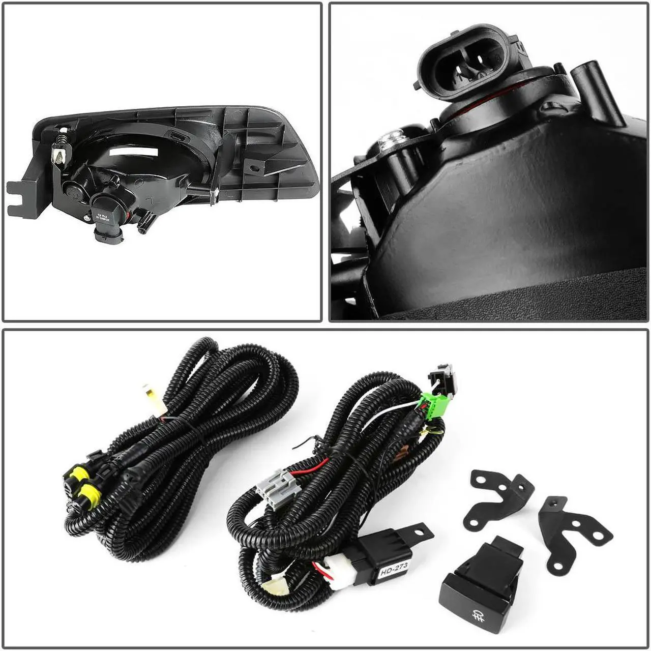 Alt view image 4 of 4 - DNA Motoring FL-HA064D-CH For 2006 to 2007 Honda Accord 4-Door Front Bumper Driving Fog Light+Bulbs+Switch Clear Lens