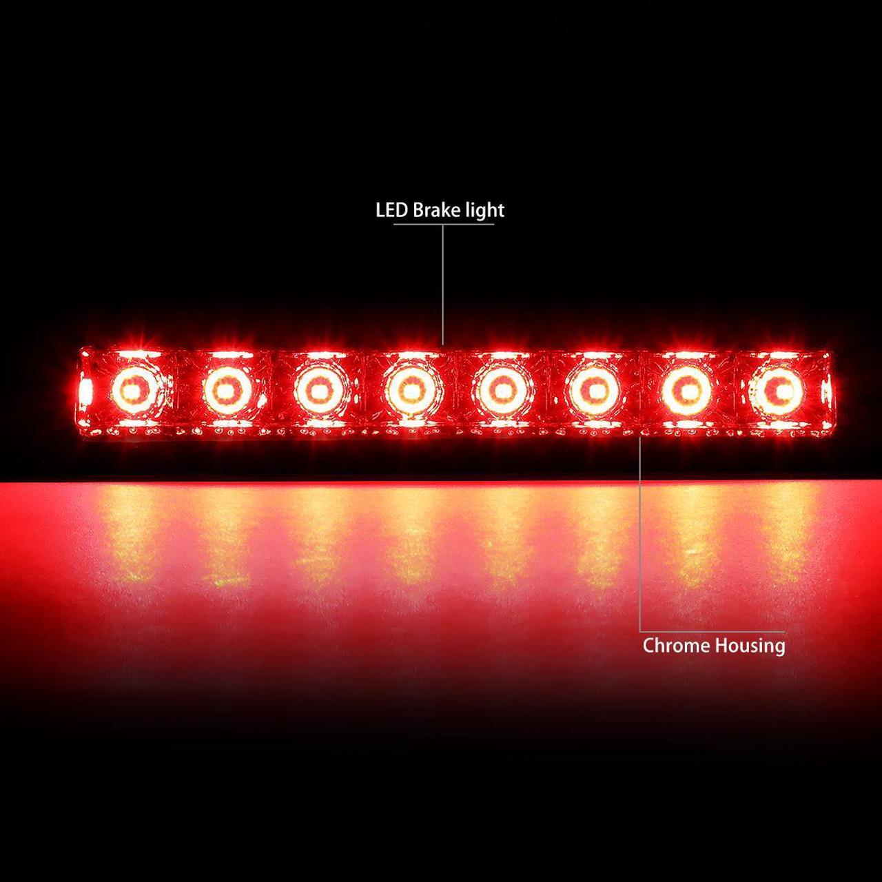 Alt view image 2 of 5 - DNA Motoring 3BL-PAT07-LED-CH For 2007 to 2017 Jeep Patriot Full LED 3rd Third Tail Brake Light Rear Center Stop Lamp Chrome Housing 08 09 10 11 12 13 14 15 16