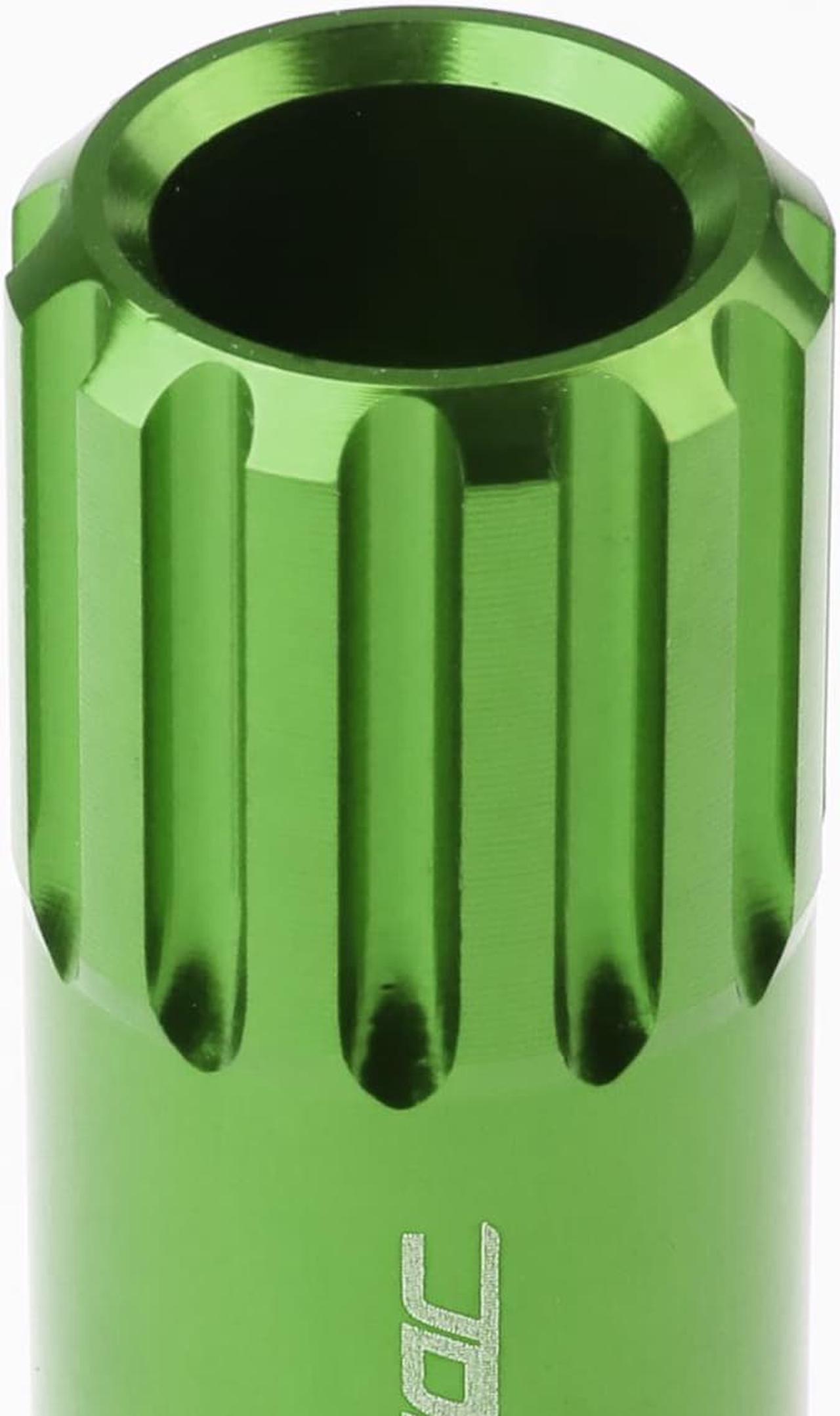 Alt view image 4 of 5 - DNA Motoring LN-ZTL-9023-125-GN 16 Piece M12 x 1.25 Aluminum Alloy Wheel Lug Nuts + 4 x Lock Nut + 1 x Lock Nut Key (Green)