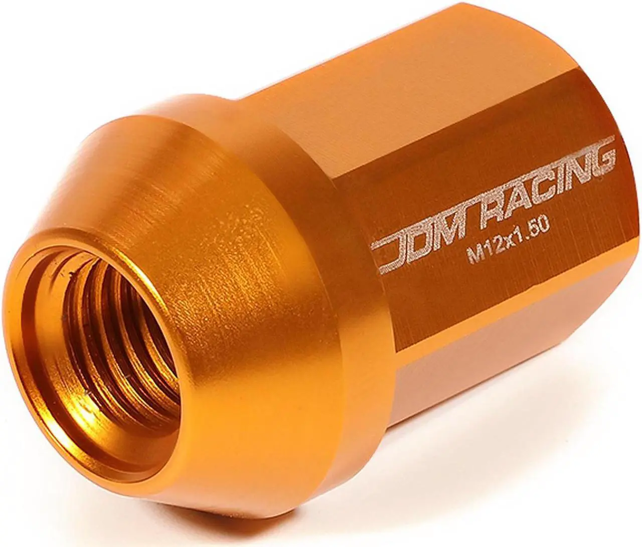 Alt view image 2 of 5 - 20-Piece M12 x 1.5 Aluminum Alloy Wheel Lug Nuts + Deep Drive Extension (Orange)
