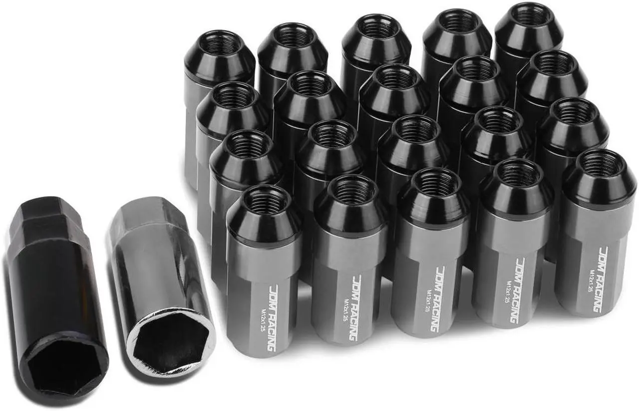 Main image of DNA Motoring LN-ZTL-9027-125-GM 20-Piece M12 x 1.25 Aluminum Alloy Wheel Lug Nuts +2 X Deep Drive Extension (Gun Metal)