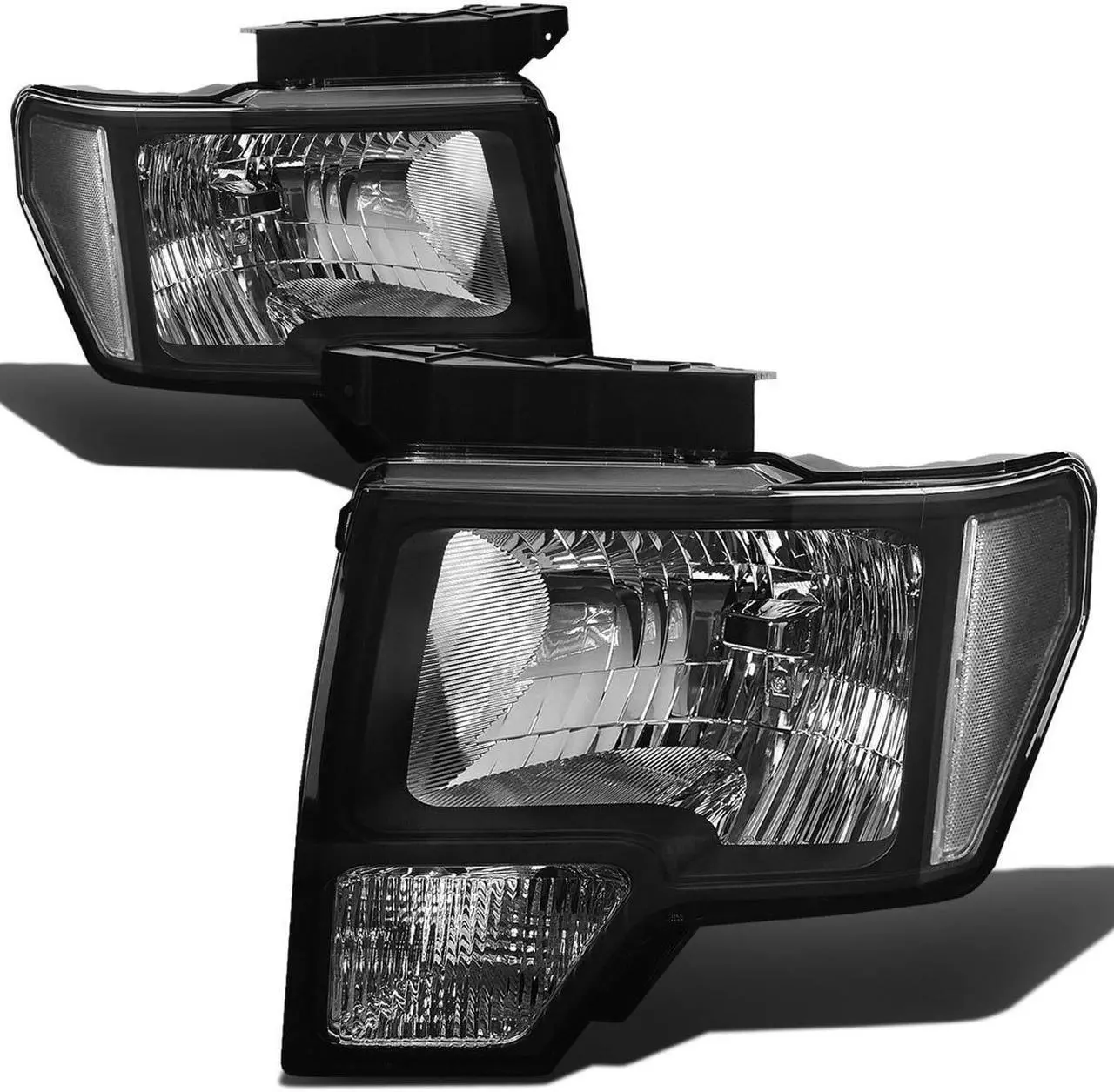 Main image of DNA Motoring HL-OH-F1509-BK-CL1 For 2009 to 2014 Ford F150 OE Style Headlight Black Housing Clear Corner Headlamp -12 Gen 10 11 12 13 Left + Right