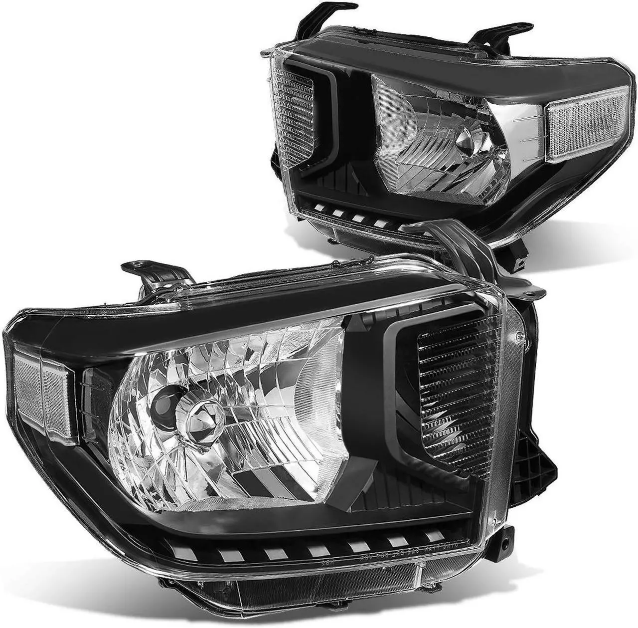 Main image of DNA Motoring HL-OH-TTUND14-BK-CL1 For 2014 to 2020 Toyota Tundra Pair Black Housing Clear Side Headlight Headlamps 15 16 Left + Right