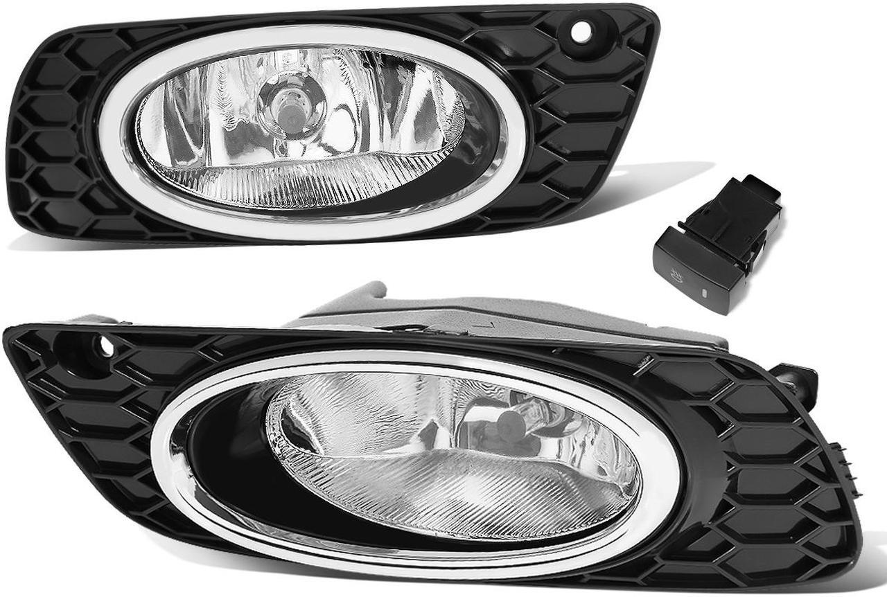 Main image of DNA Motoring FL-ZTL-237-CH For 2012 Honda Civic Sedan Front Bumper Driving Fog Light Lamp+Switch Clear Lens