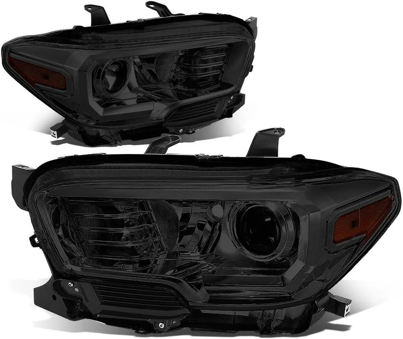 Main image of DNA Motoring HL-OH-TTAM16-SM-AM For 2016 to 2020 Toyota Tacoma Pair Smoked Housing Amber Corner Projector Headlight / Headlamp Set 17