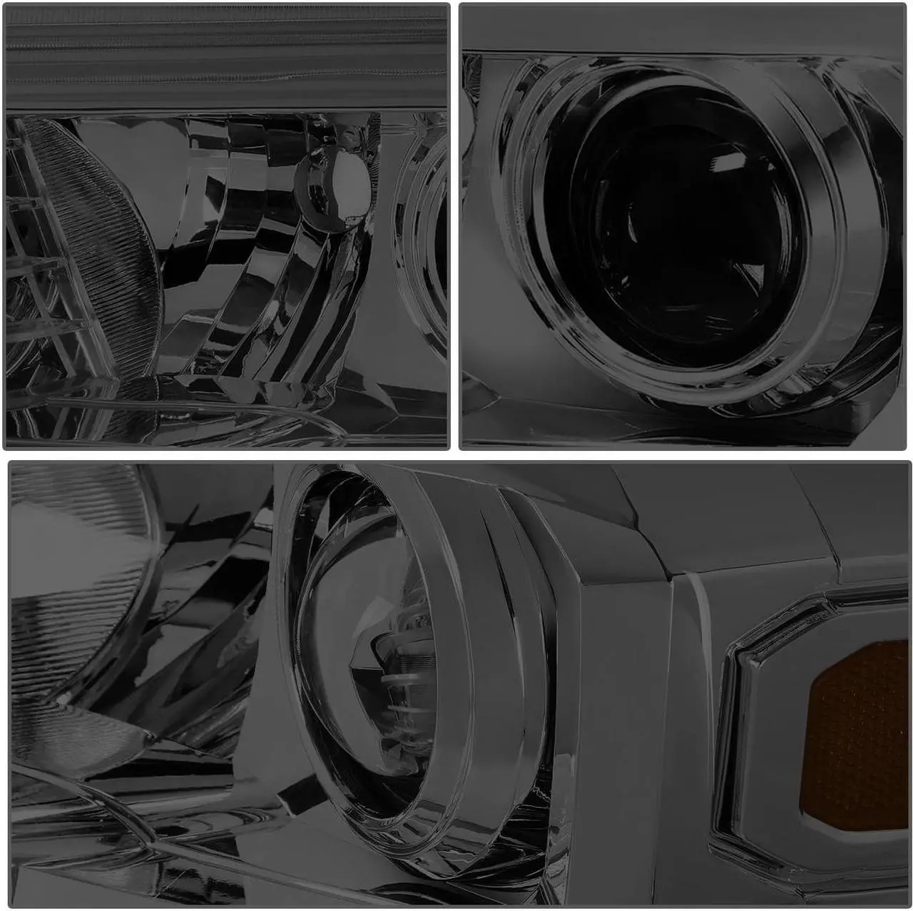 Alt view image 3 of 7 - DNA Motoring HL-OH-TTAM16-SM-AM For 2016 to 2020 Toyota Tacoma Pair Smoked Housing Amber Corner Projector Headlight / Headlamp Set 17