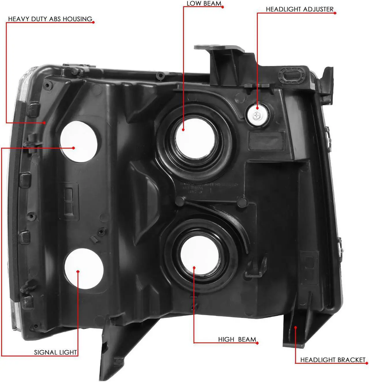 Alt view image 6 of 7 - DNA Motoring HL-OH-CSIL07-BK-CL1 For 2007 to 2013 Chevy Silverado 1500 2500HD 3500HD Headlight Black Housing Clear Corner Headlamp 08 09 10 11 12 Left + Right