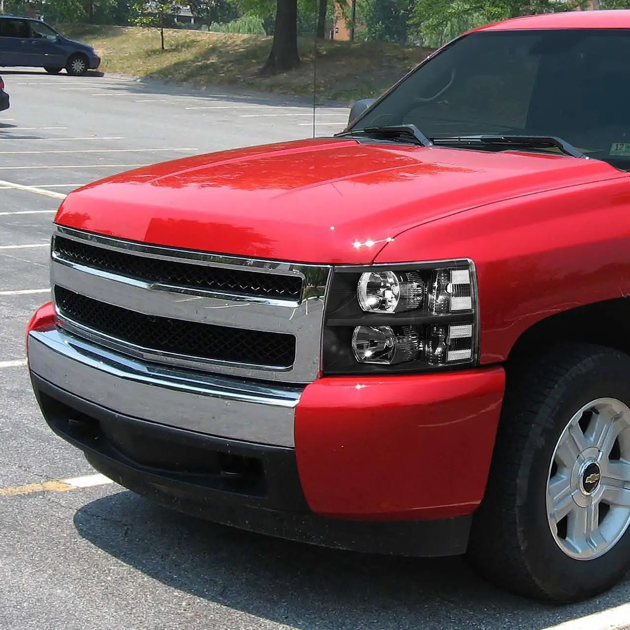 Alt view image 7 of 7 - DNA Motoring HL-OH-CSIL07-BK-CL1 For 2007 to 2013 Chevy Silverado 1500 2500HD 3500HD Headlight Black Housing Clear Corner Headlamp 08 09 10 11 12 Left + Right