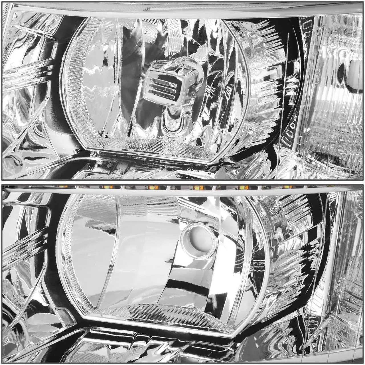 Alt view image 5 of 7 - DNA Motoring HL-LED-CSIL07-CH-AM For 2007 to 2014 Chevy Silverado 1500 2500 3500 LED DRL Strip Headlight Chrome Housing Amber Corner Headlamp 08 09 10 11 12 13 Left + Right