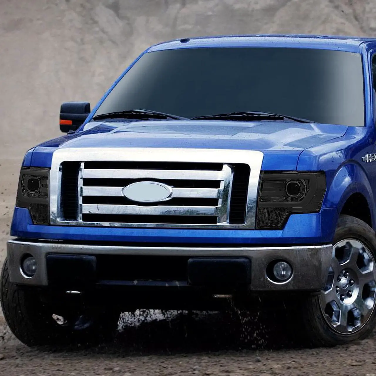 Alt view image 6 of 7 - DNA Motoring HL-3D-F15009-SM-CL1 For 2009 to 2014 Ford F150 Pair Smoked Housing Clear Corner 3D LED DRL Projector Headlight Headlamps 10 11 12 13
