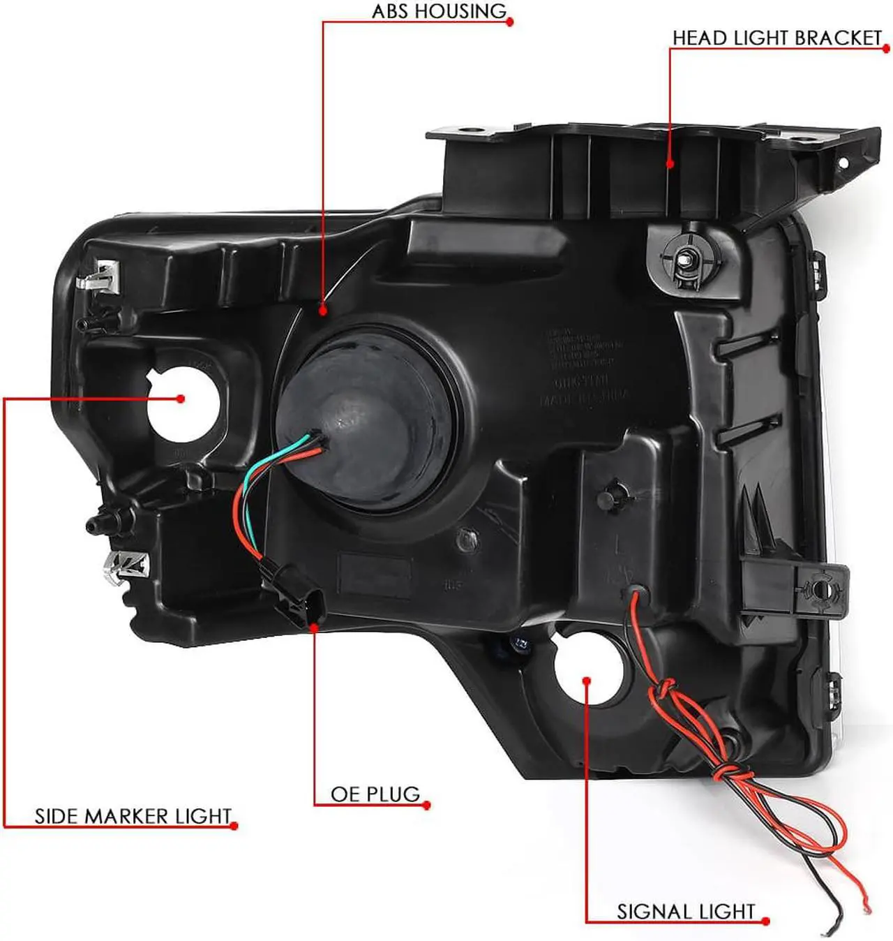 Alt view image 5 of 7 - DNA Motoring HL-3D-F15009-SM-CL1 For 2009 to 2014 Ford F150 Pair Smoked Housing Clear Corner 3D LED DRL Projector Headlight Headlamps 10 11 12 13