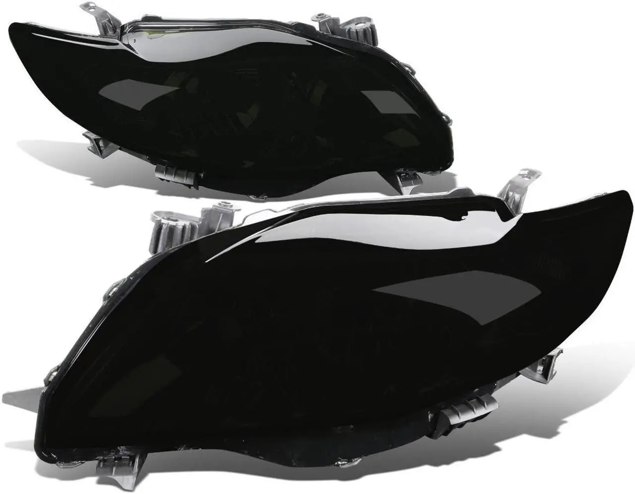 Main image of DNA Motoring HL-OH-TCO09-SM-CL1 For 2009 to 2010 Toyota Corolla 10th Gen Pair Smoked Housing Clear Corner Headlight Headlamps Left + Right