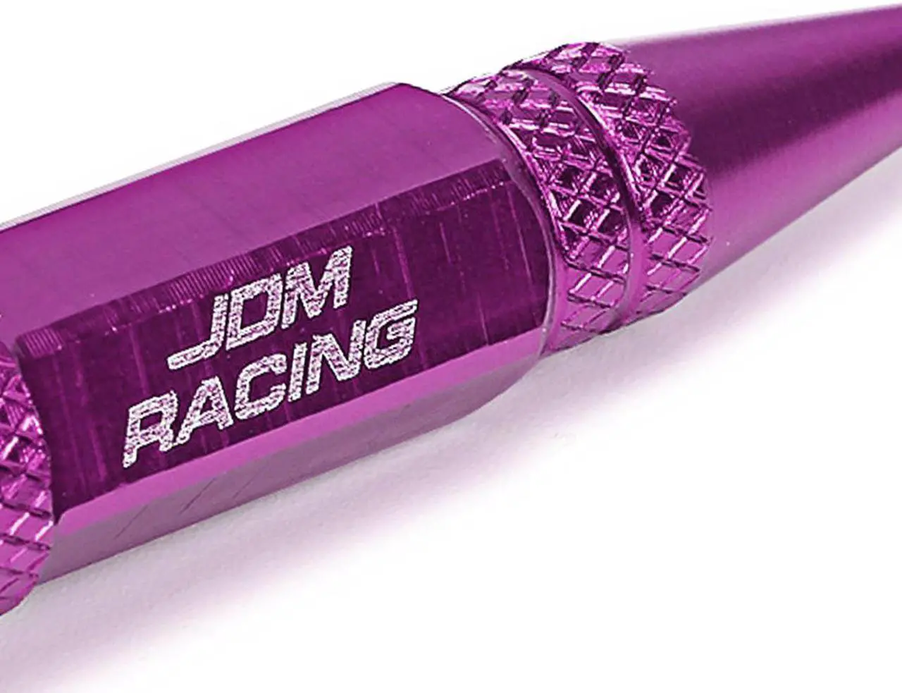 Alt view image 2 of 5 - DNA Motoring VCAP-ZTL-9006-PP 60mm Anodized Aluminum Spike Style Purple Tire Valve Stem Caps (Pack of 4)