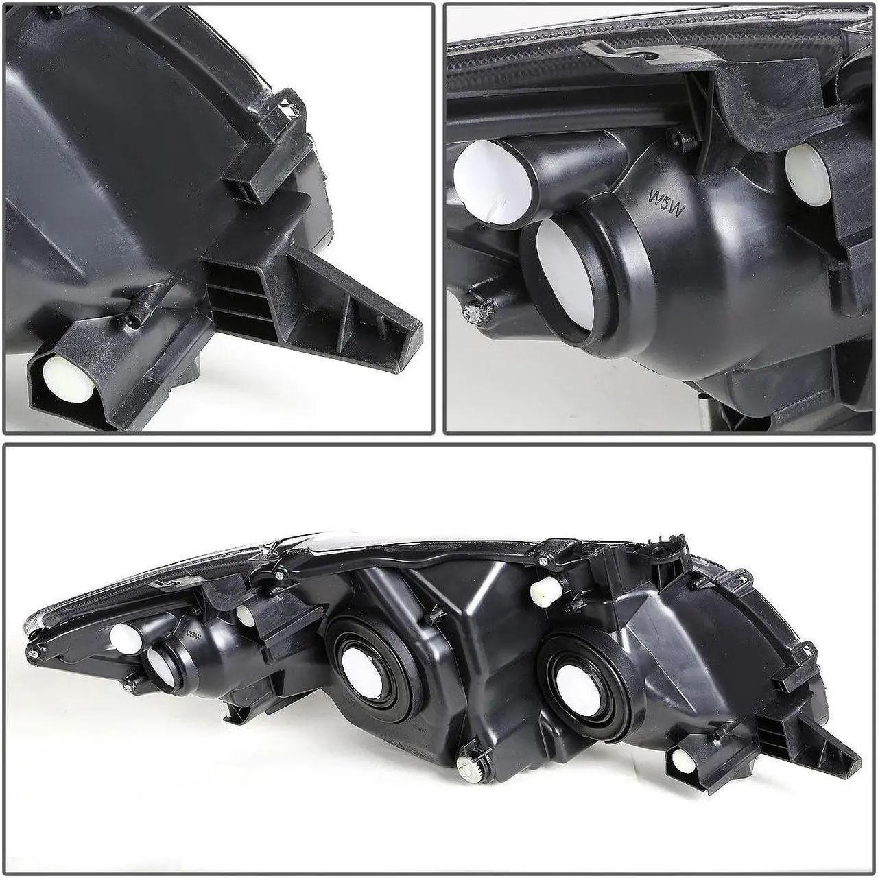 Alt view image 3 of 5 - DNA Motoring HL-OH-TCO09-SM-CL1 For 2009 to 2010 Toyota Corolla 10th Gen Pair Smoked Housing Clear Corner Headlight Headlamps Left + Right