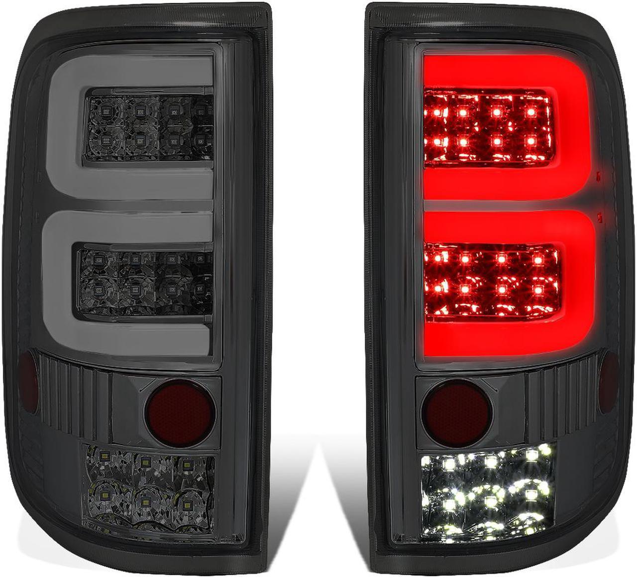 DNA Motoring TL-F15004-LED-3D-CH-SM For 2004 to 2008 Ford F150 / Lobo Pair Smoked Housing 3D LED Tube Bar Tail Light Rear Brake Lamps