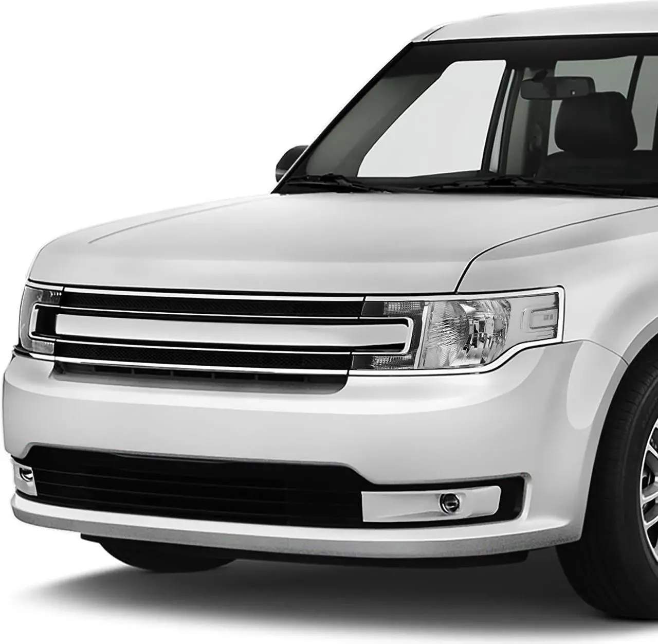 Alt view image 7 of 7 - DNA Motoring HL-FFLEX13-CH For 2013 to 2019 Ford Flex Pair Factory Style Chrome Housing Headlight Headlamps 14 15 16 17 18