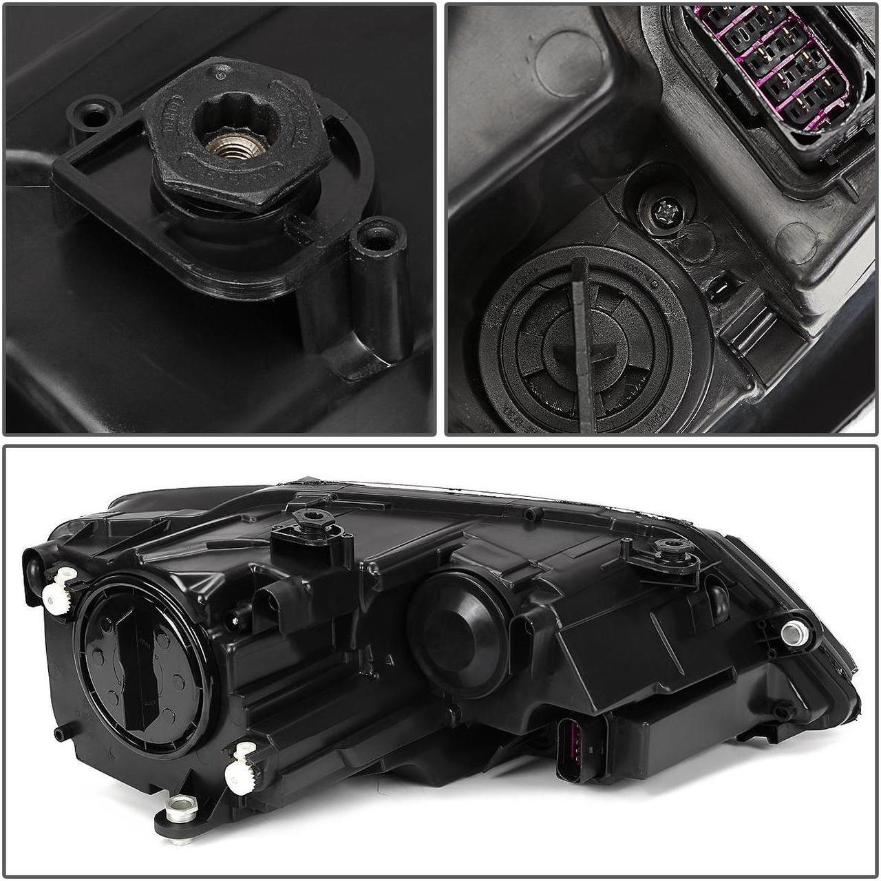 Alt view image 4 of 5 - DNA Motoring OEM-HL-0058-L For 2011 to 2018 Volkswagen VW Jetta 1Pc Left / Driver Side Factory Style Black Housing Headlight Lamp 12 13 14 15 16 17 VW2502146