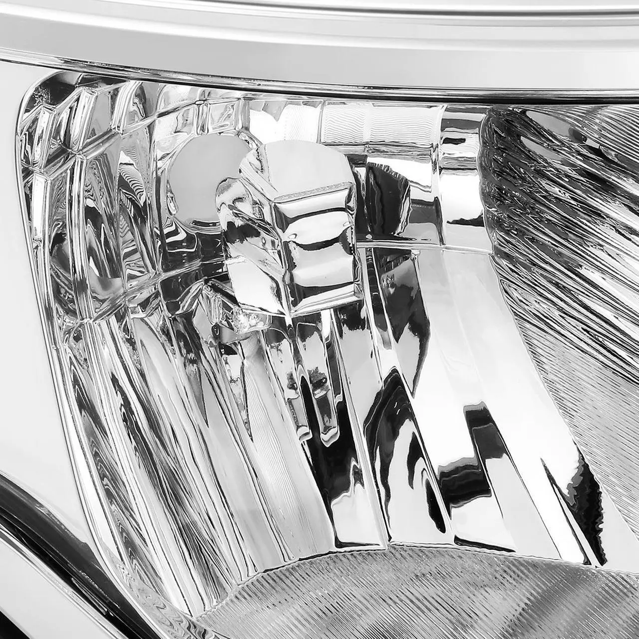 Alt view image 3 of 7 - DNA Motoring HL-FFLEX13-CH For 2013 to 2019 Ford Flex Pair Factory Style Chrome Housing Headlight Headlamps 14 15 16 17 18