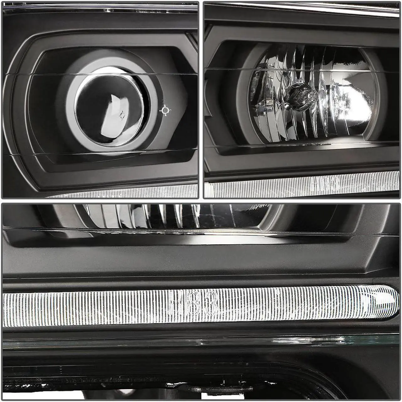 Alt view image 3 of 5 - DNA Motoring HL-HPL-CTR02-BK-AM For 2002 to 2009 Chevy Trailblazer LED Daytime Running Projector Headlight Black Housing Amber Corner Headlamp 03 04 05 06 07 08 Left + Right