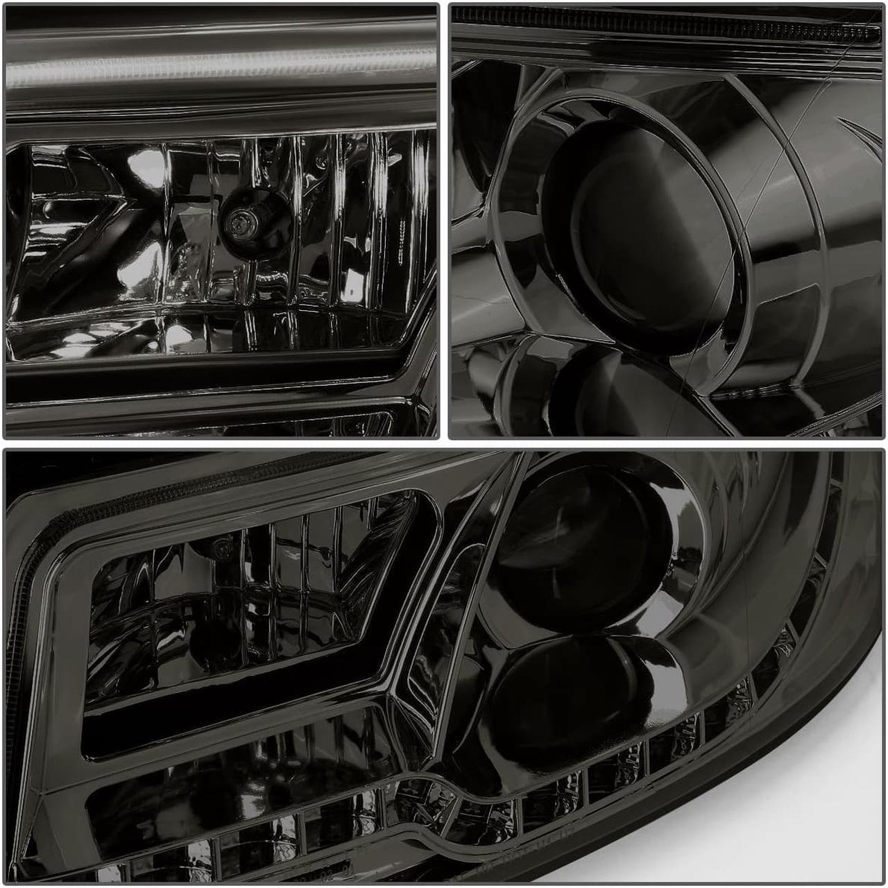 Alt view image 4 of 7 - DNA Motoring HL-HPL-DRL-A402-SM For 2002 to 2005 Audi A4/A4 Quattro B6 Amber LED Turn Signal Strip Projector HeadLight Smoked Housing Headlamp 03 04 Left + Right