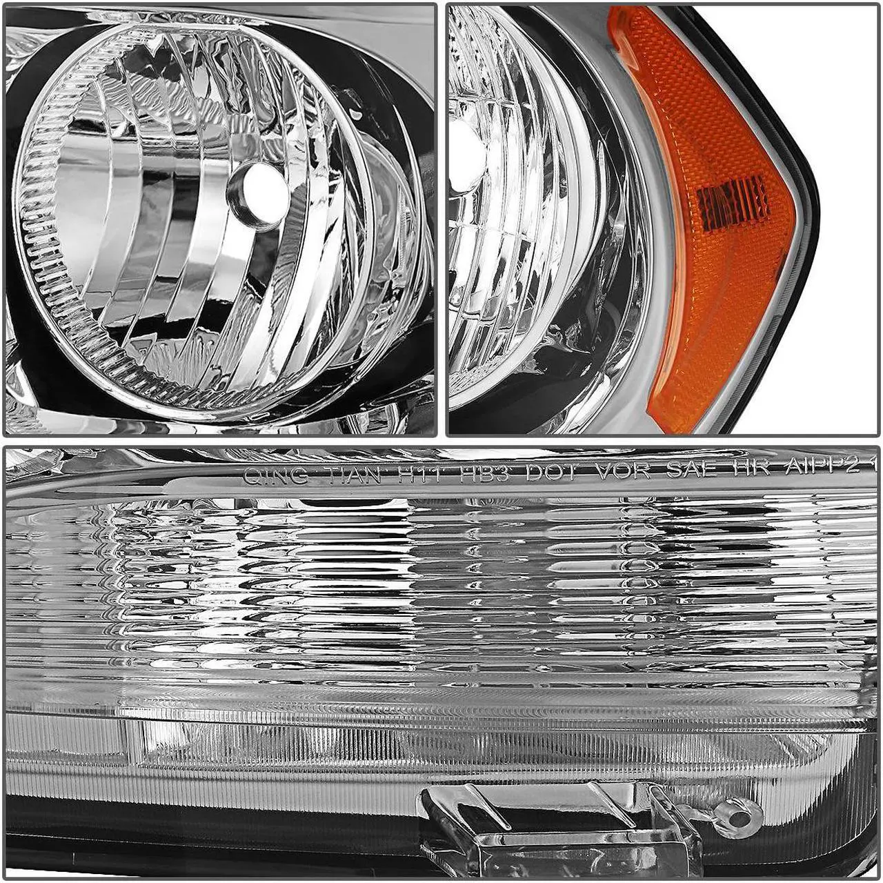 Alt view image 3 of 5 - DNA Motoring OEM-HL-0067-L For 2011 to 2013 Dodge Durango 1PC Factory Style Headlight Headlamp Assembly Left / Driver Side (Chrome) 12 CH2502228
