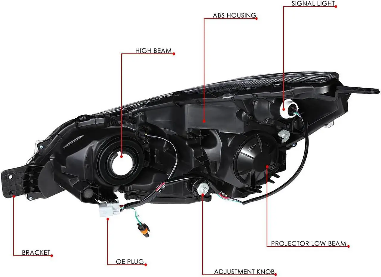 Alt view image 6 of 7 - DNA Motoring HL-OH-SLEG13-SM-CL1 For 2010 to 2014 Subaru Outback Legacy Pair Projector Headlight Smoked Housing Clear Side Headlamps 11 12 13 Left + Right