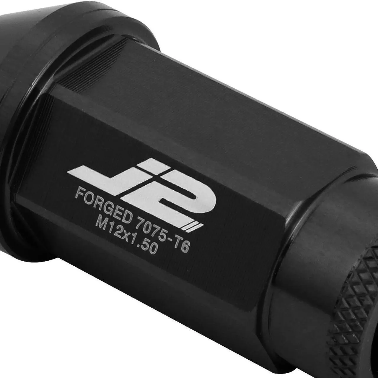 Alt view image 3 of 7 - J2 Engineering LN-T7-013-15-BK J2 Engineering 7075 -T6 Forged Aluminum M12X1.5 20Pcs 50mm Height Open -End Lug Nut Sets w / Socket Adapter (Black)