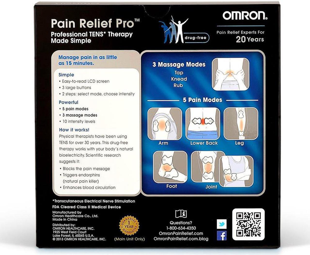 Alt view image 7 of 11 - Omron Electrotherapy TENS Pain Relief Pro Unit (PM3031) - Arm, Leg, Foot, Knee, Lower Back Electronic Pulse Massager