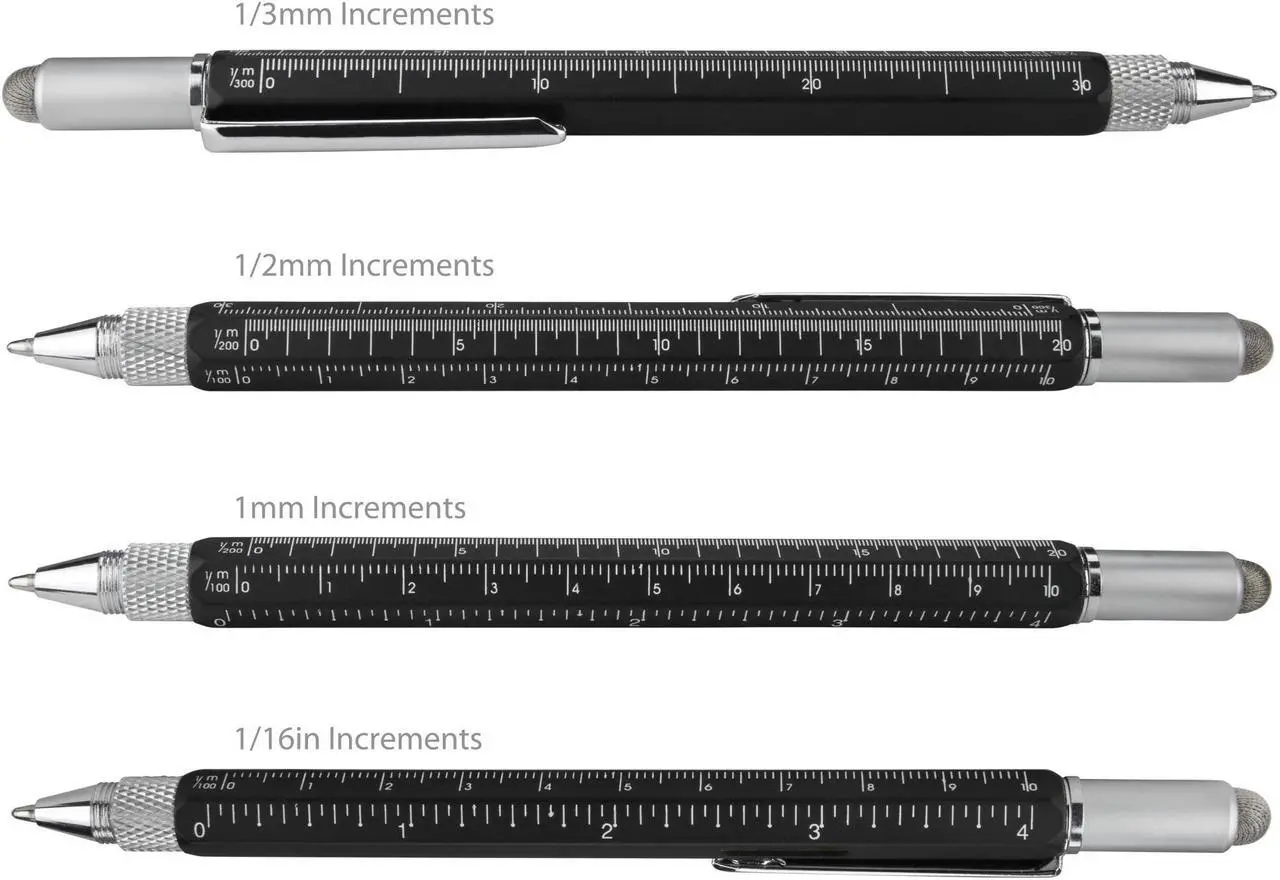 Alt view image 4 of 5 - Stylus Pen, BoxWave [Universal EverTouch Builder Stylus] Fiber Tip Stylus Built in Level, Ballpoint, Rule for Smartphones and Tablets