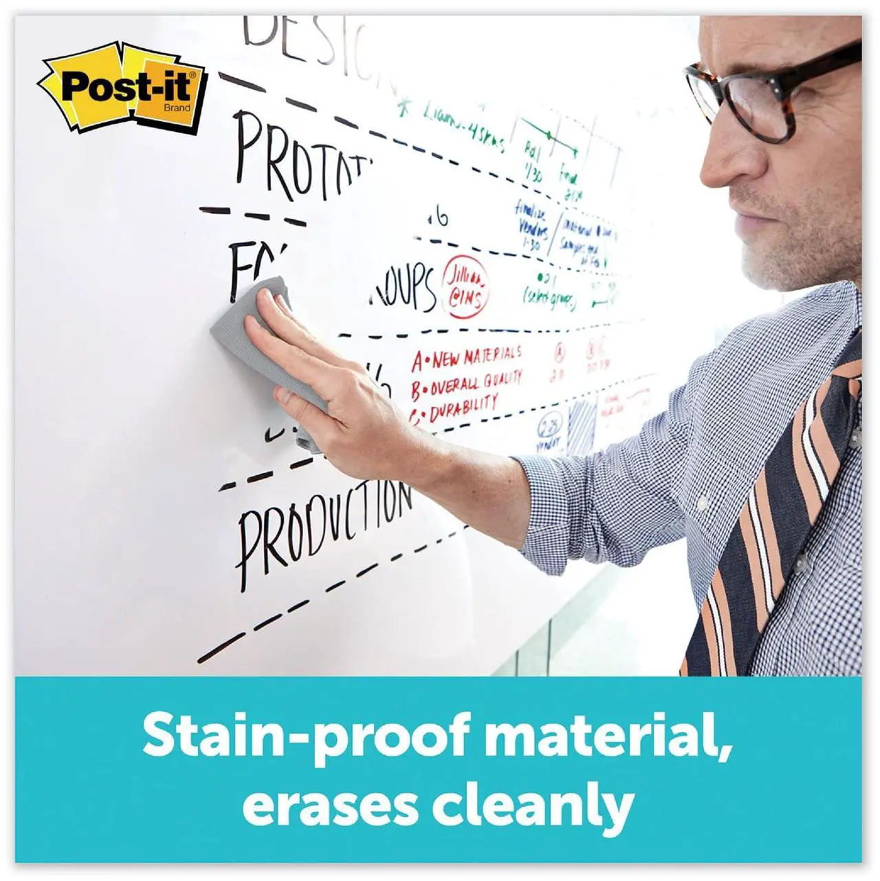 Alt view image 15 of 20 - Post-it Dry DEF6X4 - Erase Film with Adhesive Backing, 72 x 48, White