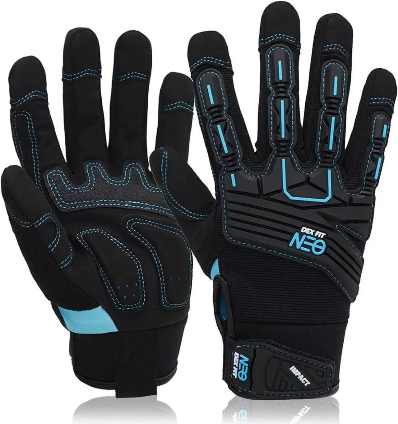 Main image of Muveen Impact Resistant Mechanic Gloves [DEX FIT NEO] (MG310G): large / 1 pair (Black)